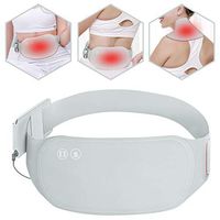 MOREHM Portable Heating Pad for Menstrual Cramps, Far Infrared Electric USB Warming Belt with Massage for Lower Back, Stomach, Waist, Abdomen, Neck, Shoulders, Period Pain Relief (Grey-with Battery)