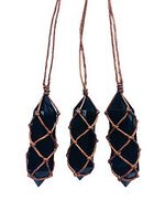 Ripple Stream Braided Knitted Obsidian Crystal Healing Chakra Pendant Hand Braided Necklace Protection Negative Energy Cleanser Natural Stress Aid Soothe Mind Emotions (Braided Obsidian)