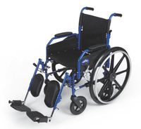 Medline Combination Transport Chair and Wheelchair, 18" Wide Seat, Desk-Length Arms, Elevating Legrests