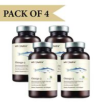 Uniqnutra Pharmaceutical Grade Fish Oil Supplement,60 Fish Gelatin softgels,1250mg Wild-Caught Alaskan Fish Oil 83% Omega-3 /Essential Fatty Acid Combination of 730mg EPA & 280 mg of DHA |4 Bottles