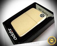 Full Size Brushed Brass 1941 Replica Windproof Lighter Model 1941B - Premium Lighter Fluid (Comes Unfilled) - Made in USA!