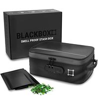 Kulbi The Blackbox Smell Proof Stash Box - Triple Blocking Smell Layers Smell Proof Container - Durable Ballistic Shell with Waterproof Coating + Heavy Duty Combo Lock - Includes 2 Smell Proof Bags