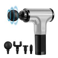 WINNTT Massage Gun with 6 Adjustable Speed 4 Detachable Massage Head,Cordless Handheld Deep Tissue Percussion for Deep Relaxation, Chargeable Percussion Device (Silver Antiskid Upgrade)