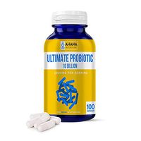 Ultimate Probiotic Capsules by Ahana Nutrition – Organic Probiotic Supplement for Digestive Support, Gut Health and Immune Support for Overall Wellness (2,000mg– 100 ct)