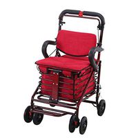 GGYDD Lightweight Rollator Walker with Seat,Portable Aluminum Medical Walker Adjustable Height Upright Supermarket Cart-k 54x70x90cm(21x28x35)