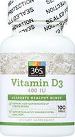 365 Everyday Value, Vitamin D3 400 IU, 100 ct