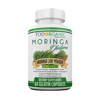 Todorganic - Moringa Oleifera - 100% Pure Leaf Powder, 60 Organic Capsules | Max 1000mg Per Serving - Complete Green Superfood Supplement, Energy Boost, Multivitamin, Healthy Nutrition and Metabolism