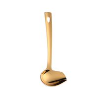 Sauce Ladle, BuyGo Gold Drizzle Spoon with Spout Gravy Soup Ladle, Stainless Steel Kitchen Utensil, Mirror Polish & Dishwasher Safe, FDA Approve, 8.67 inch