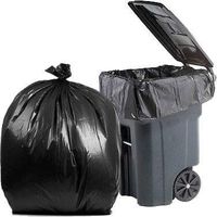 PlasticMill 64 Gallon Garbage Bags: Black, 1.5 Mil, 50x60, 30 Bags.