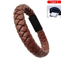 Thethan 1 Pcs Data Charging Cable Bracelet Weaving Portable Durable for Android iOS Type-C