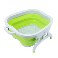 Foot spa Foldable Foot Tub Shower Portable Foot Spa Hot Tub Swimming Pool Plastic Tub Massage Relaxation Bath Tub (Color : Green)