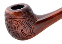 New"Elegant - Tattoo" Pear Wood Hand Carved Tobacco Smoking Pipe Pouch