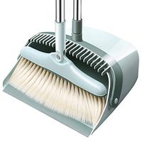 Broom and Dustpan With Long Handle Telescopic Up Windproof Soft Brush Extra Long Handle Broom Set Stainless Steel Rod Non-stick Hair Broom And Dustpan Used For Lobby Floor Home Kitchen Garden Schools