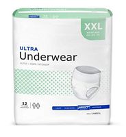 12 Pack Adult Absorbent Underwear. XXL size 68-80"