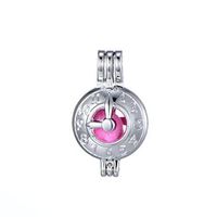 10Pcs Clock Hollow Pendant Pearl Bead Cage Pendants Aromatherapy Essential Oil Diffuser Locket Pendant Necklace Jewelry Making Supplies (Style14)