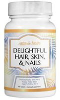Naturelle Health’s Delightful Hair, Skin & Nail Vitamins - with Biotin, Vitamin A, C, D, Folic Acid – Helps Increase Hair Growth, Thickness, Beautifies Nails, Invigorates Skin, 60 Capsules