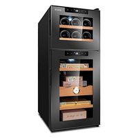 Cigar Humidor Cooler Constant Temperature Control Humidity Double Door Cabinet Hold up to 150 Cigars and 6 Bottle Wine