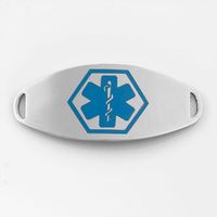 StickyJ USA Blue Medical Oval ID Tag