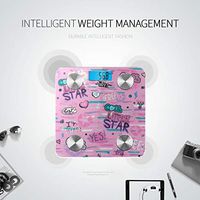 Bluetooth Smart Weight Digital Scale Artistic Cartoon Cute Pretty Doodle Scale with Body Fat Body Fat Composition Monitor Analyzer with Smartphone App for Body Management-396 Lbs