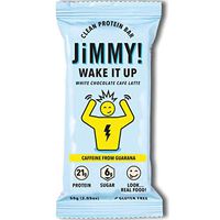 Jimmy! Wake It Up Bar, White Chocolate Café Latte, Protein Bar with Guarana Caffeine, Single Sample Bar