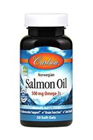 Carlson - Salmon Oil, 500 mg Omega-3s, Norwegian, Heart, Brain & Joint Health, 50 Softgels
