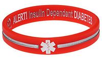 Diabetes Insulin Dependent - Orange Reversible Medical Bracelet-M