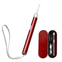 Rechargeable LED Smart Flexible Flashlight Earpick Ear Cleaner Earwax Removal Soft Earpick Clean Tool (Red)