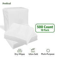 Disposable Dry Wipes, 500 Pack – Ultra Soft Non-Moistened Cleansing Cloths for Adults, Incontinence, Baby Care, Makeup Removal – 9.5" x 13.5" - Hospital Grade, Durable – by ProHeal