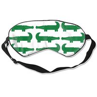 COLOMAKE Great Gift - Soft Silk Cartoon Green Alligator Sleep Mask Best Sleeping Mask Eye Mask Eye Cover for Travel Nap Meditation Blindfold with Adjustable Strap for Men Women