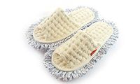 Premium Design Microfiber Slippers for Floor Cleaning for Women 245mm Made in Korea (Waffle Beige(2psc))