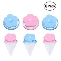 JClover Reusable Washing Machine Floating Lint Mesh Bag Portable Washer Lint Catcher, Hair Filter Net Pouch, Washer Hair Catcher, Washing Machine Lint Trap for Household Tool, 6 Pieces