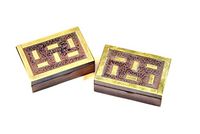 Wooden Pocket Pill Storage Box Case Organizer with Brass Inlay Like Pills