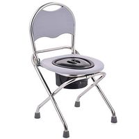 Zhong Stainless Steel Toilet Chair, Elderly Pregnant Woman Toilet, Mobile Toilet Foldable Toilet Chair - Send Cushion