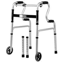 Luckya Folding Walker Multifunctional Aluminum Walker Cane No Seat Elderly Support Walking Training Rehabilitation Equipment Non-Slip Walking Stick with Hospital