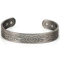 Wollet Jewelry 6.5'' Magnetic Women Men Antique Sivler Copper Bracelets with 6 Magnets for Arthritis Pain Relief or Your Old Lady Old Father Old Mother Old Man