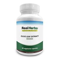 Real Herbs Olive Leaf Extract 750mg – Standardized to 20% Oleuropein - Cardiovascular, and Immune System Su  pport – 60 Vegetarian Capsules