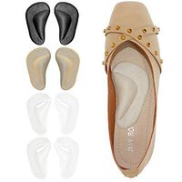 Gel Arch Support Cushions for Men & Women, Shoe Insoles for Flat Feet, Reusable Arch Inserts for Plantar Fasciitis, Adhesive Arch Pad for Relieve Pressure and Feet Pain- 4 Pairs (3 Colors)