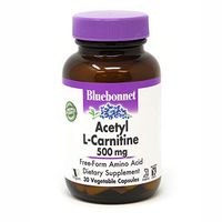 Bluebonnet Acetyl L-Carnitine 500 mg Vitamin Capsules, 30 Count