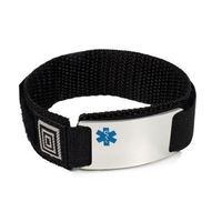 Allergic to Aspirin Sport Medical ID Alert Bracelet with Black Adjustable Wrist Band (Loops and Hooks).