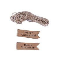 Weiy 100pcs Merry Tags Mini Tags Kraft Paper Gift Hang Tags Xmas Holiday Party Favor Gift for Christmas Decorations,Leather Color