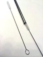 Set of 2 Drink Straw Cleaning Brush - Stainless Steel Brushes for Drinking Straws, Tumblers, Sippy Cups Travel Cup Reusable Glass Silicone Straws