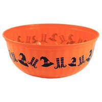 Orange Halloween Party Bowl with Witch Hats and Boots
