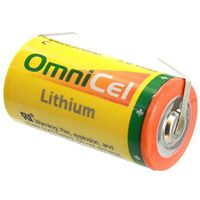 OmniCel ER26500HD 3.6V 6.5Ah Size C Lithium Battery w/Tabs Replaces LSH14, TL-2200 TL-4920 TL-5920, SB-C01 SB-C02, XL-145F For Computer RAM, CMOS Circuit memory backup power, Medical equipment