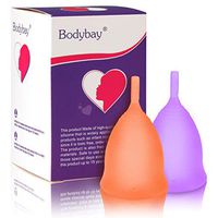 Bodybay Menstrual Cup，Set of 2 Periods Kit with FDA Registered，Best Feminine Alternative Protection to Tampons and Cloth Sanitary Napkins(Orange&Purple, Small)