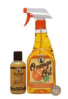 Howard Feed-N-Wax Wood Preserver 4.7 oz and Howard Orange Oil Wood Cleaner 16oz, Complete Wood Care, Clean Kitchen Cabinets, Orange Wood Cleaner