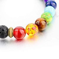Mystiqs Lava Rock Chakra & Pet Charm Beaded Bracelet Essential Oil Diffuser for Men,Women Aromatherapy Ideal for Anti-Stress or Anti-Anxiety