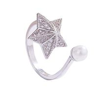 FEISI22 Women Jewelry Rotating Zircon Ring Relieves Stress Stone Flower Snowflake Rings Accessory Jewelry Gifts