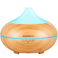 InnoGear 500ml Aromatherapy Essential Oil Diffuser Wood Grain Aroma Diffusers Cool Mist Humidmifier with Timer Adjustable Mist 7 Color Changing Night Lights Waterless Auto Shut-off