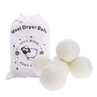 Wool Dryer Balls, by LouisChoice, Natural Wool Made, Organic Dryer Balls, Reusable, Large Size, Pack of 6