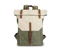 Canvas Business Computers Laptop Backpack,School College Bookbag Waterproof Travel Bag (white)